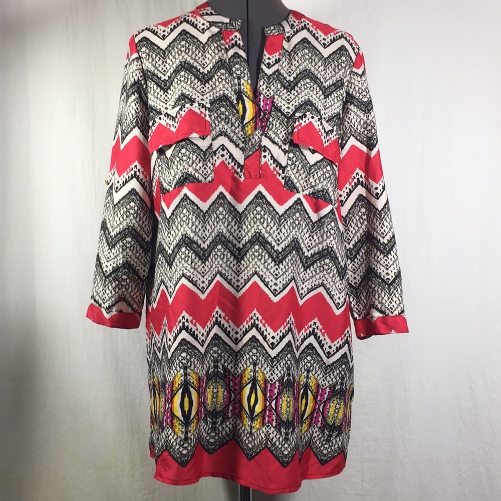 Live 4 Truth 3/4 Sleeve Two Pocket Blouse Size M